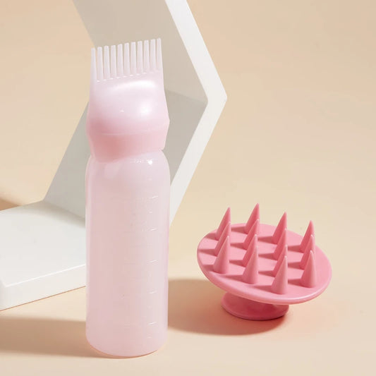 Tress Bliss Scalp Massager With Oil Applicator Baby Pink